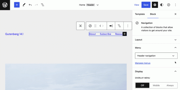 Вышел Gutenberg 14.1 с улучшенными блоком Navigation и экспериментальной опцией отдаления камеры (Zoomed-Out View) Вышел Gutenberg 14.1 с улучшенными блоком Navigation и экспериментальной опцией отдаления камеры (Zoomed-Out View)