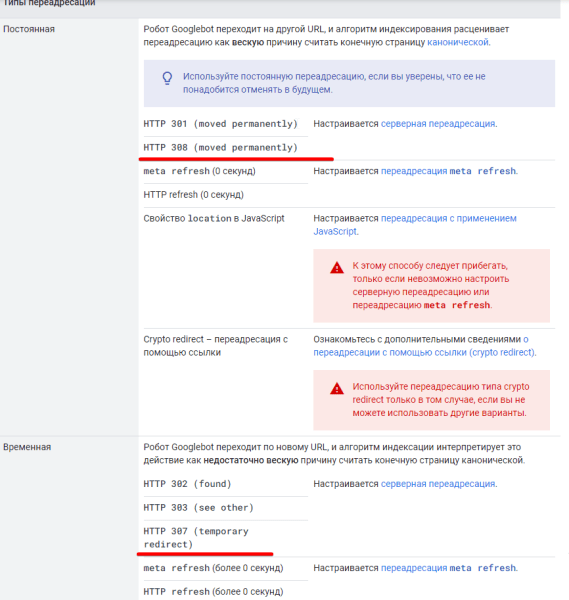 
            Опасны ли 308 и 307 редиректы для SEO вашего сайта
        