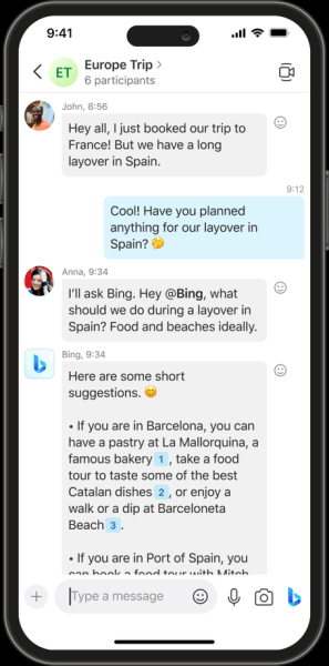 Microsoft добавил чат-бот в мобильные приложения Bing, Edge и Skype
         
            Microsoft добавил чат-бот в мобильные приложения Bing, Edge и Skype