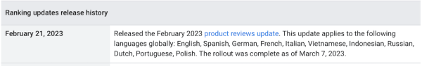 Google завершил февральское обновление алгоритма ранжирования отзывов о товарах
         
            Google завершил февральское обновление алгоритма ранжирования отзывов о товарах