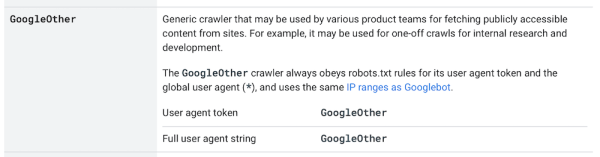Google добавил в список краулеров новый сканер GoogleOther
Google добавил в список краулеров новый сканер GoogleOther