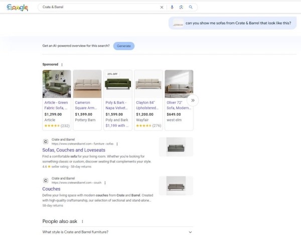 
            Google SGE тестирует поиск с помощью изображений
        